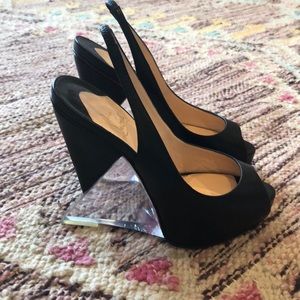 Christian Louboutin Rosemin Plexi Wedge Sandals